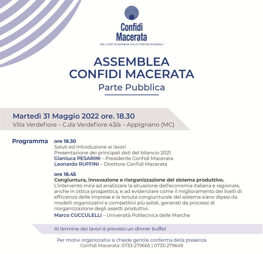 Banner Assemblea Soci Confidi 2022